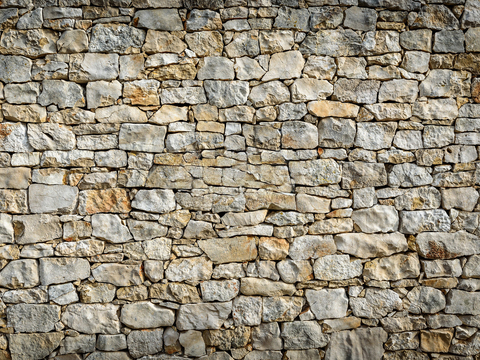 规则自然形态干垒石，毛石墙面61