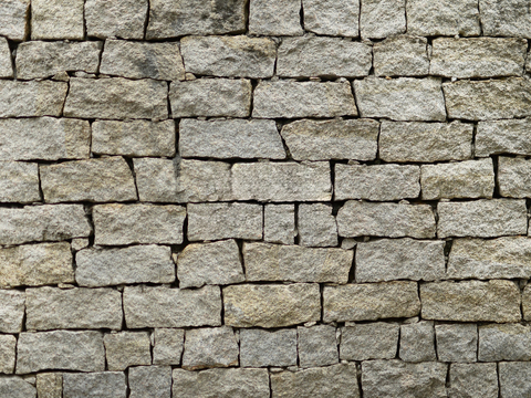  规则矩形形态干垒石，毛石墙面43 