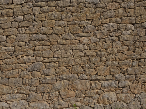 规则自然形态干垒石，毛石墙面38