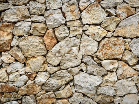 不规则多边形干垒石，自然毛石肌理40