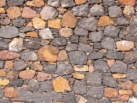  不规则多边形干垒石，自然毛石肌理126 