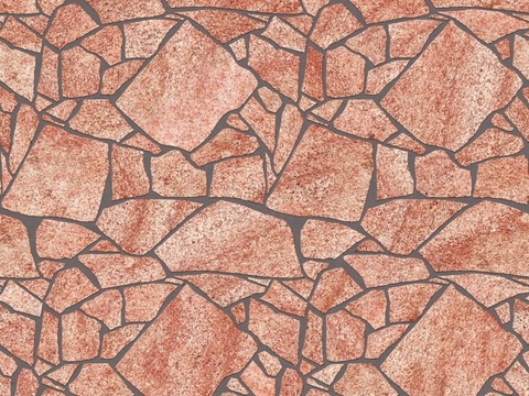  红色砂岩毛石-多边形毛石-破冰纹毛石34 