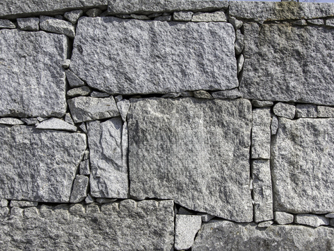 规则自然形态干垒石，毛石墙面56