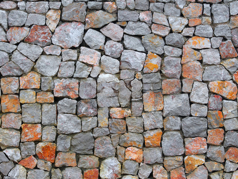 不规则多边形干垒石，自然毛石肌理43