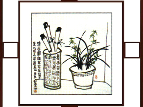  中式新中式挂画壁画水墨字画山水花鸟背景墙壁纸装饰画抽象画油画 