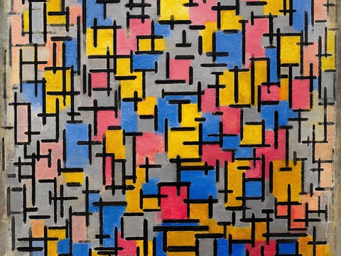  蒙德里安抽象画，风格派抽象画，装饰画5 