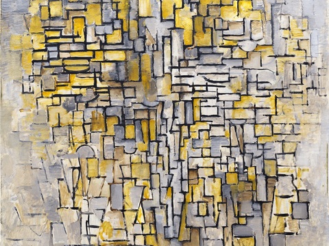  蒙德里安抽象画，风格派抽象画，装饰画2 