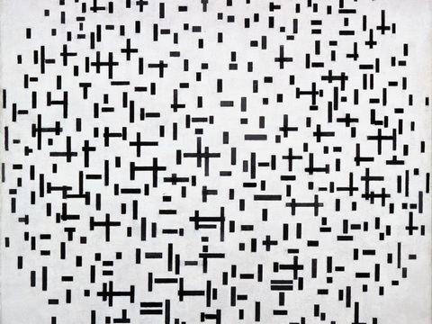  蒙德里安抽象画，风格派抽象画，装饰画44 