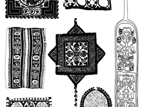  黑白遮罩通道黑白凹凸高光遮罩线条花纹纹理水泥做旧脏旧墙面 