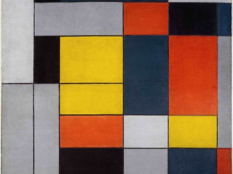  蒙德里安抽象画，风格派抽象画，装饰画28 