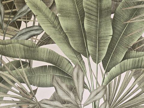 热带雨林植物壁纸 植物印花壁纸