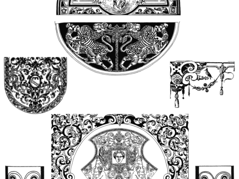  黑白遮罩通道黑白凹凸高光遮罩线条花纹纹理水泥做旧脏旧墙面 