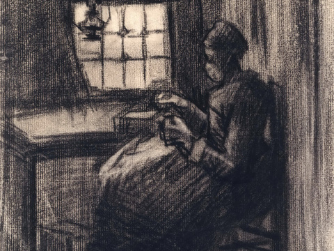 梵高后印象派素描绘画作品，现代世界经典名画631 梵高 WO