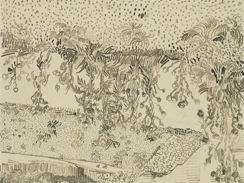 梵高后印象派素描绘画作品，现代世界经典名画596 梵高 Th