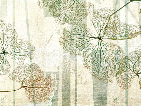  新中式壁纸壁画壁布墙纸墙布云海山水字画花鸟仙鹤荷花花鸟建筑背 