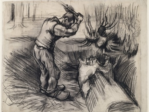 梵高后印象派素描绘画作品，现代世界经典名画635 梵高 Wo