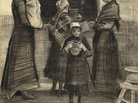 梵高后印象派素描绘画作品，现代世界经典名画591 梵高 Th