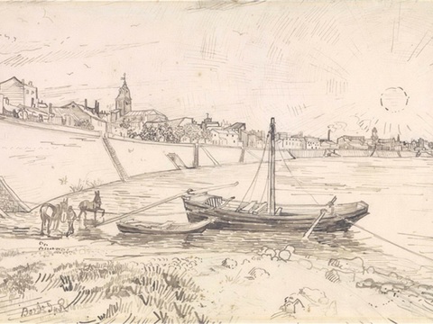 梵高后印象派素描绘画作品，现代世界经典名画606 梵高 Vi