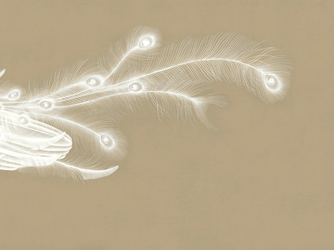 新中式壁纸壁画壁布墙纸墙布云海山水字画花鸟仙鹤荷花花鸟建筑背