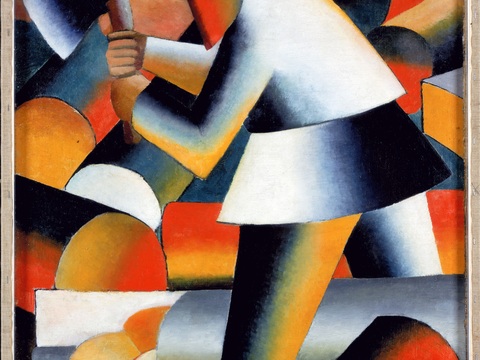 马列维奇抽象画，几何抽象装饰画163