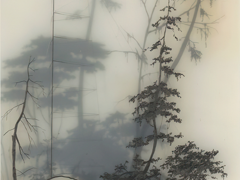  新中式壁纸壁画壁布墙纸墙布云海山水字画花鸟仙鹤荷花花鸟建筑背 