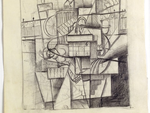 马列维奇抽象画，几何抽象装饰画161