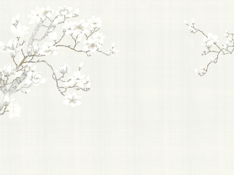  新中式壁纸壁画壁布墙纸墙布云海山水字画花鸟仙鹤荷花花鸟建筑背 