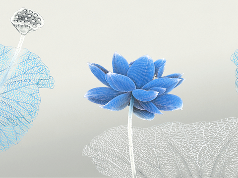  新中式壁纸壁画壁布墙纸墙布云海山水字画花鸟仙鹤荷花花鸟建筑背 