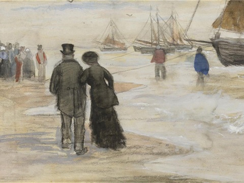 梵高后印象派素描绘画作品，现代世界经典名画584 梵高 TH