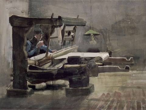 梵高后印象派素描绘画作品，现代世界经典名画617 梵高 We