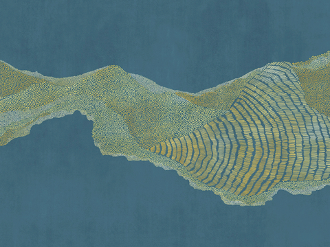  新中式壁纸壁画壁布墙纸墙布云海山水字画花鸟仙鹤荷花花鸟建筑背 