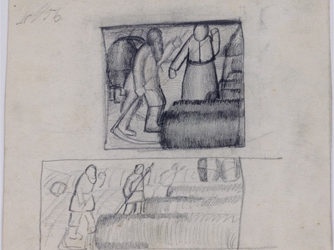 马列维奇抽象画，几何抽象装饰画119