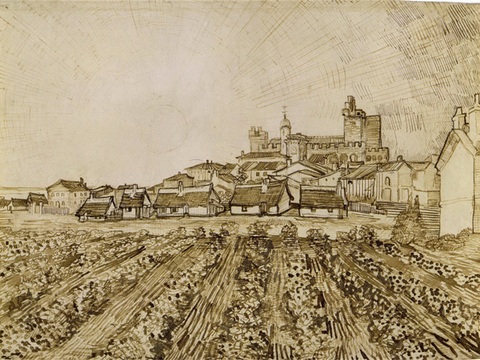 梵高后印象派素描绘画作品，现代世界经典名画607 梵高 Vi