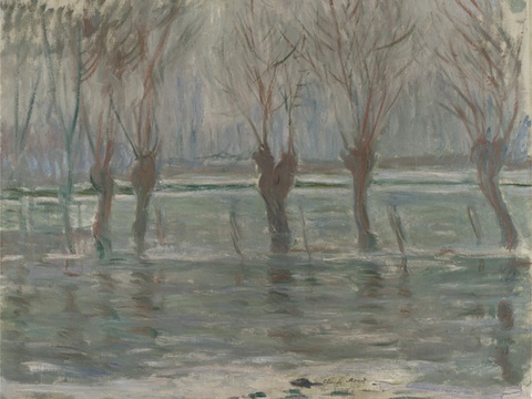  莫奈印象派绘画作品，世界经典名画55 Flood Water 
