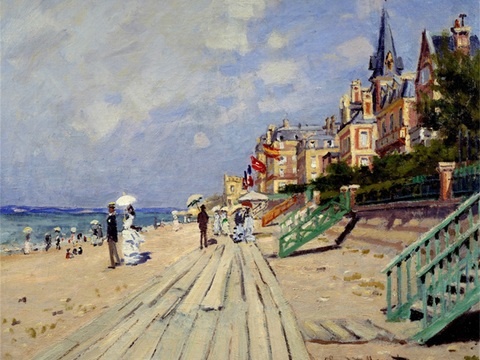 莫奈印象派绘画作品，世界经典名画0The Beach at