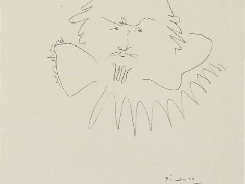  毕加索立体主义绘画作品，现代抽象画，世界经典名画，抽象素描画 