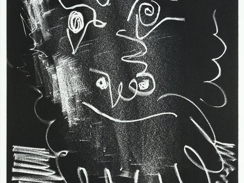  毕加索立体主义绘画作品，现代抽象画，世界经典名画，抽象素描画 