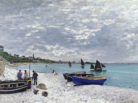 莫奈印象派绘画作品，世界经典名画255The Beach a