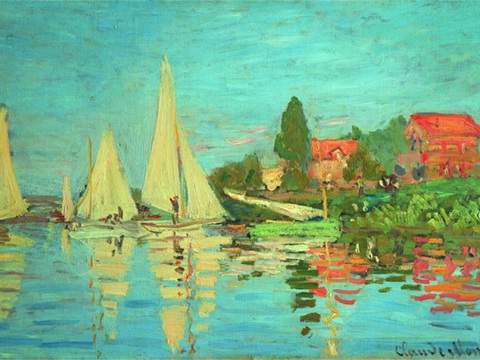 莫奈印象派绘画作品，世界经典名画7-克劳德 阿尔让特依的赛船