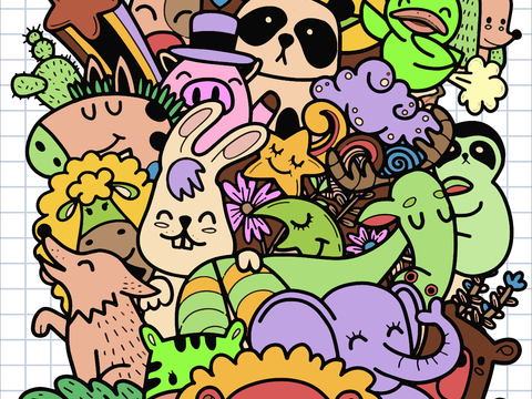 创意可爱卡通涂鸦插画136