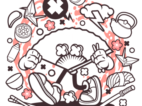  创意卡通潮流涂鸦插画印花166 