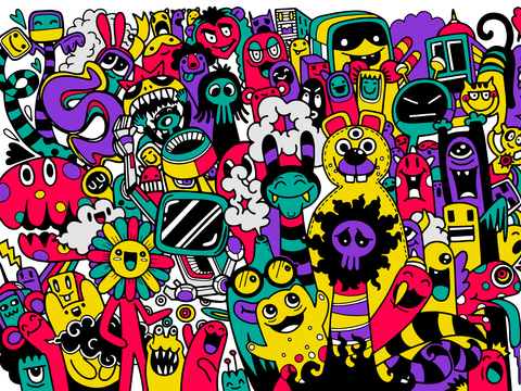 创意可爱卡通涂鸦插画111