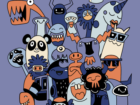 创意可爱卡通涂鸦插画121