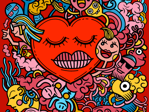  创意可爱卡通涂鸦插画115 