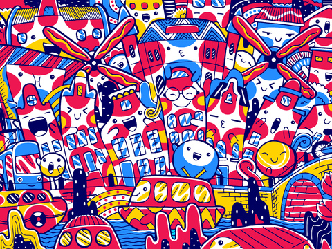  创意可爱卡通涂鸦插画141 