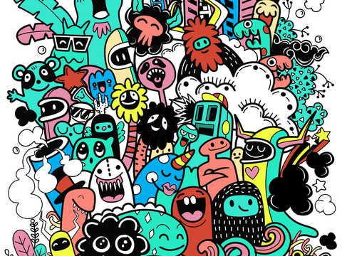 创意可爱卡通涂鸦插画120