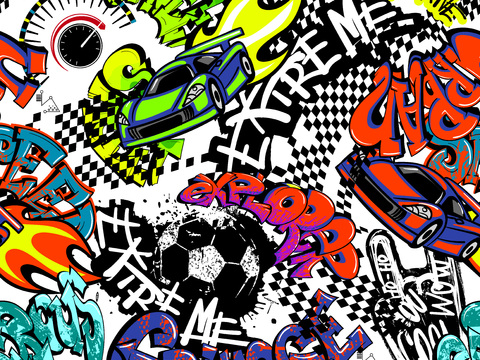  创意动感涂鸦插画102 