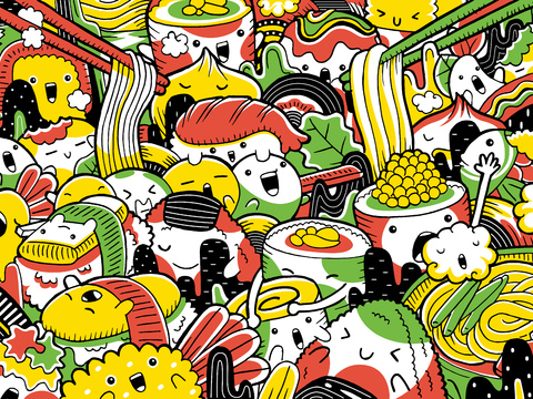  创意可爱卡通涂鸦插画148 