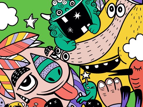 创意可爱卡通涂鸦插画109