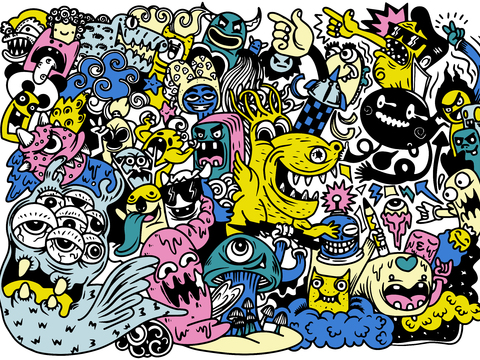 创意可爱卡通涂鸦插画101